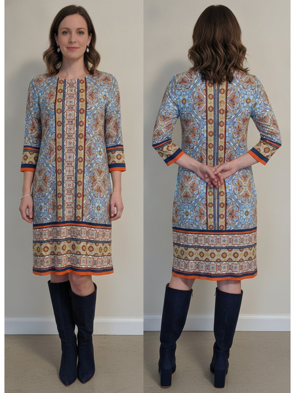1583 - London Times Women's Printed Shift Dress Size 10 - NWT